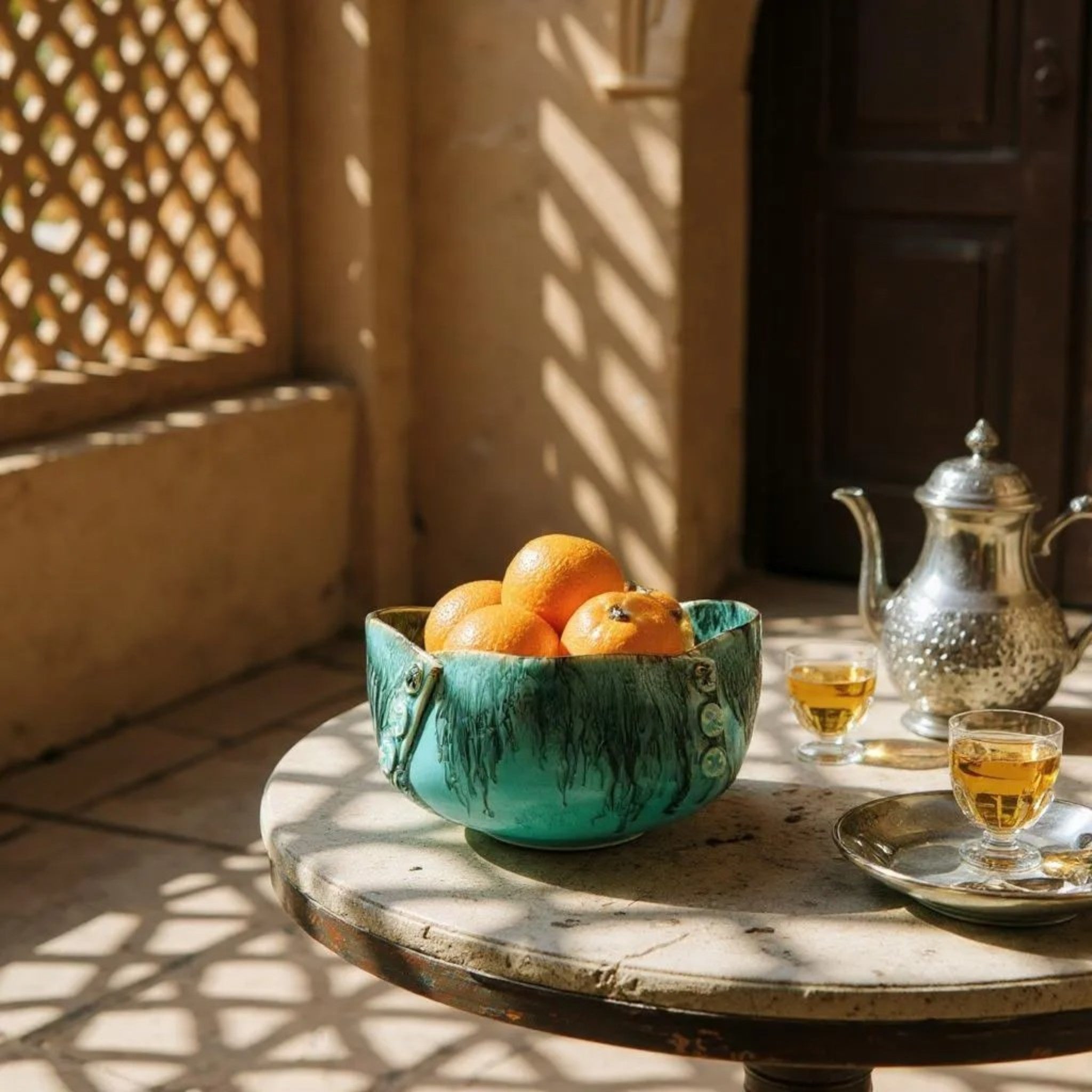 Buttoned Up Blue Serving Bowl